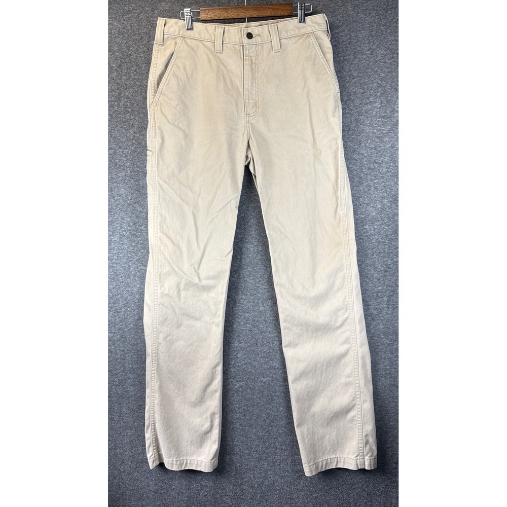 Carhartt Rugged Work Pants Mens 34x36 Tan Relaxed Fit 5 Pocket Utility Chinos